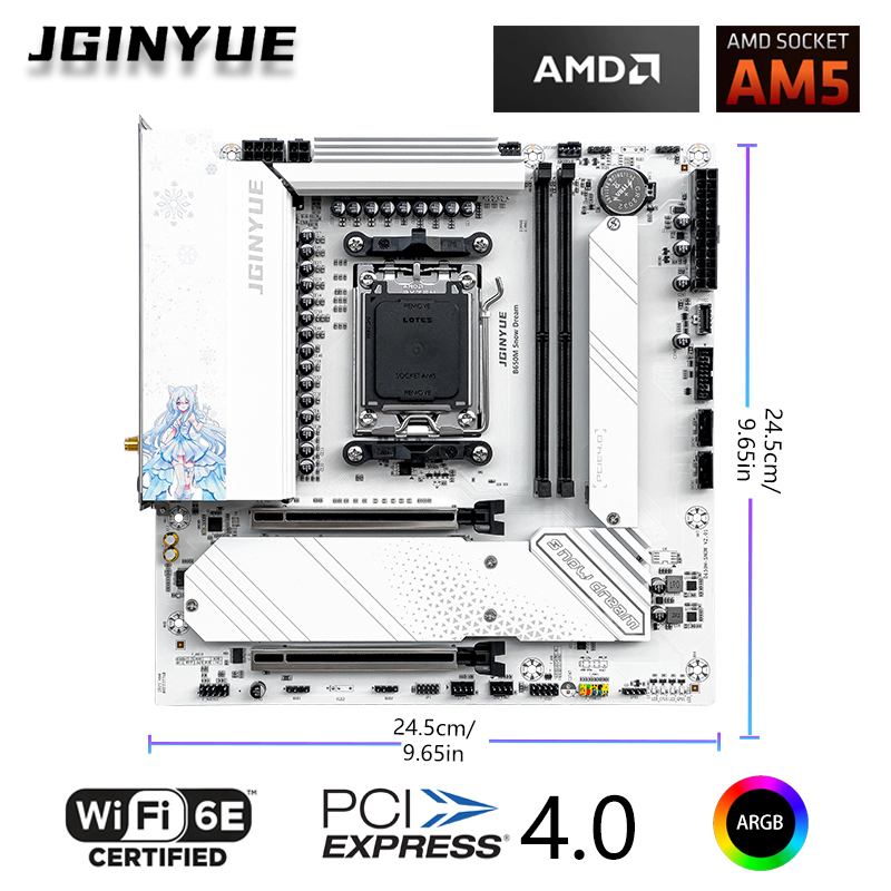 JGINYUE B650M neige rêve WiFi  - Ddr5 Rgb Ram avis et prix